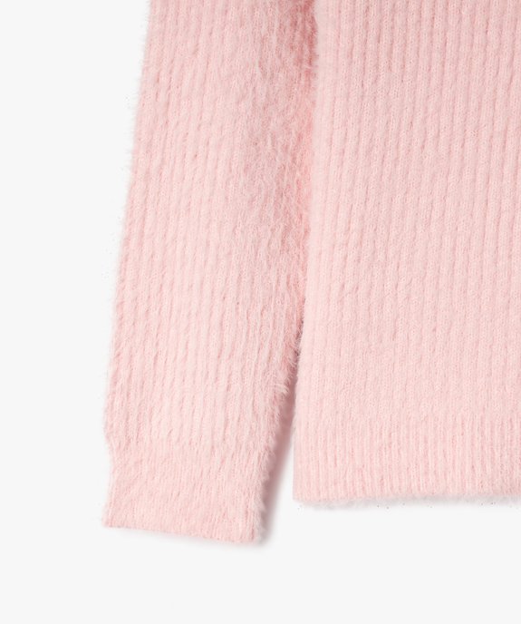 Pull en maille côtelée douce coupe ajustée fille vue2 - GEMO (ENFANT) - GEMO