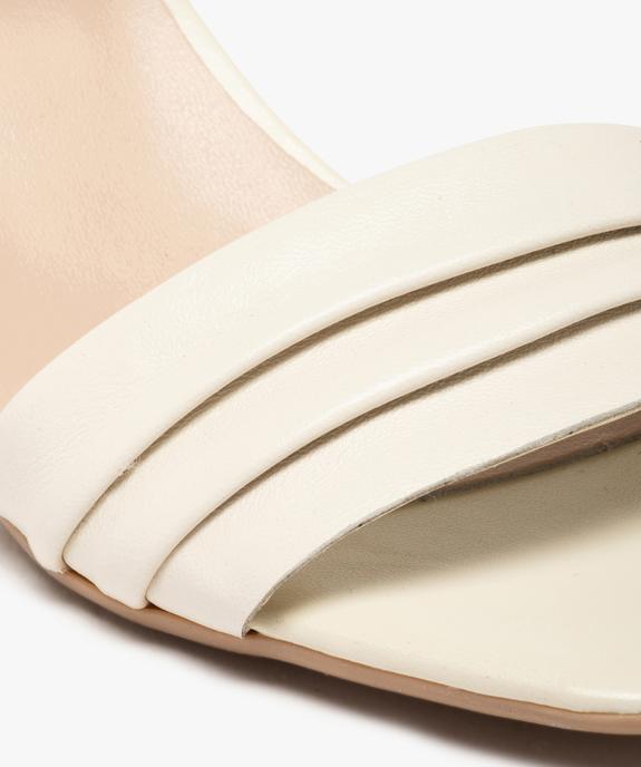 Sandales femme à talon dessus plissé en cuir – Taneo vue6 - TANEO - GEMO