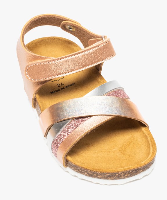 Sandales fille à brides pailletées et semelle liège  vue5 - GEMO (ENFANT) - GEMO