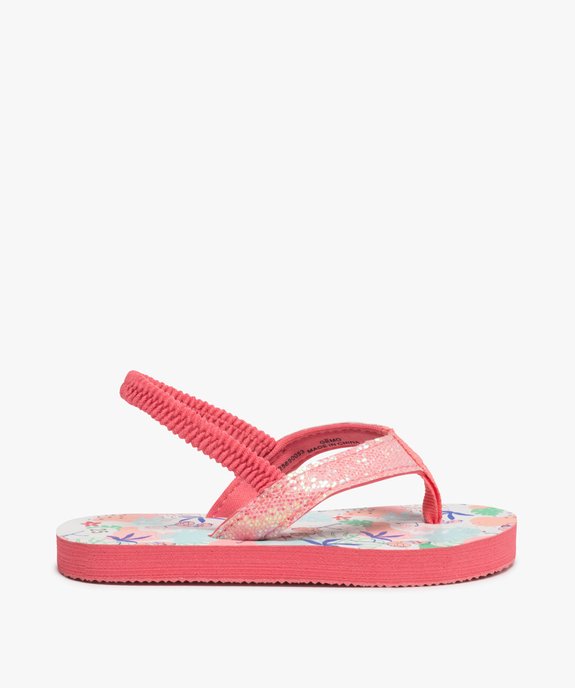 Tongs fille à entre-doigts irisé et bride élastiquée vue1 - GEMO (ENFANT) - GEMO