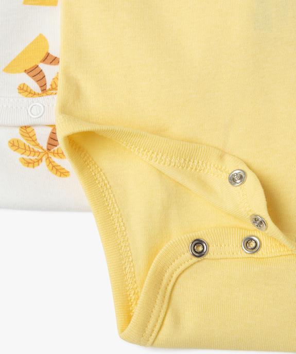Bodies à manches courtes à motifs palmiers bébé garçon (lot de 3) vue2 - GEMO 4G BEBE - GEMO