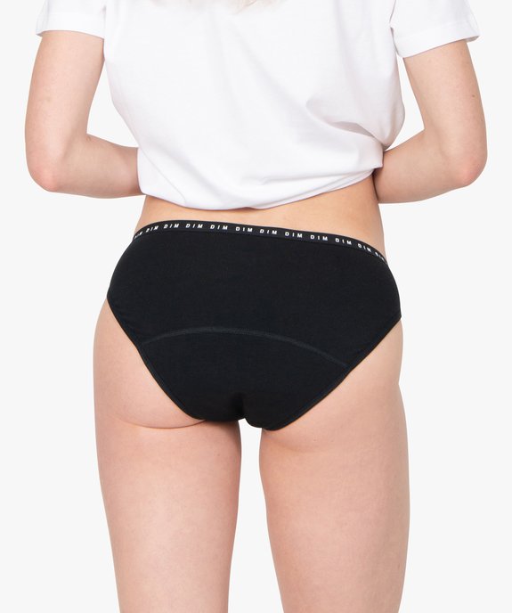 Culotte menstruelle lavable en coton noir - Dim Protect vue2 - DIM - GEMO