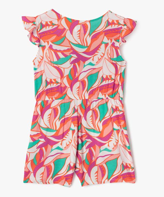Combishort sans manches en viscose froissée fille vue3 - GEMO 4G FILLE - GEMO