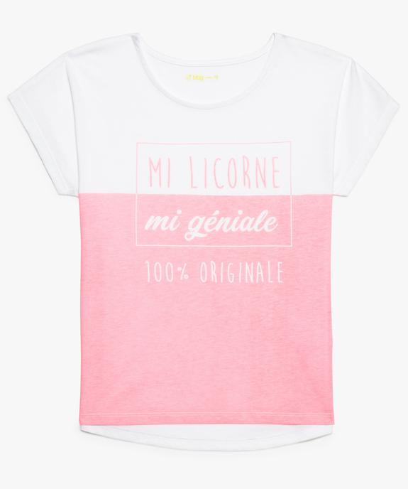 Tee-shirt fille loose imprimé à manches courtes vue1 - GEMO (JUNIOR) - GEMO
