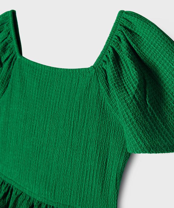 Robe en maille texturée à col modulable fille vue3 - GEMO 4G FILLE - GEMO