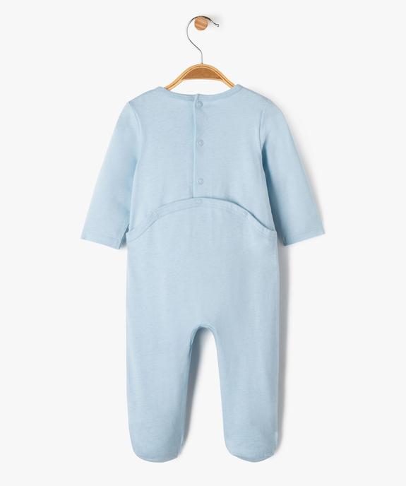 Pyjama dors-bien en coton fermeture pont-dos bébé vue3 - GEMO(BB COUCHE) - GEMO