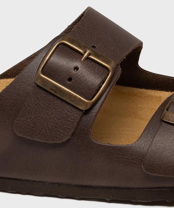 Mules ouvertes 2 brides dessus cuir homme - Tanéo vue6 - TANEO GEMO FOR GOOD - GEMO