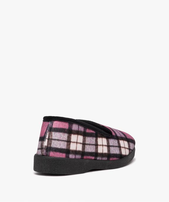 Chaussons femme pantoufles à carreaux intérieur en laine vue4 - GEMO(HOMWR FEM) - GEMO