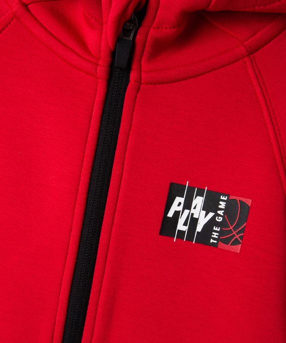 Sweat zippé à capuche en maille stretch garçon vue5 - GEMO (ENFANT) - GEMO