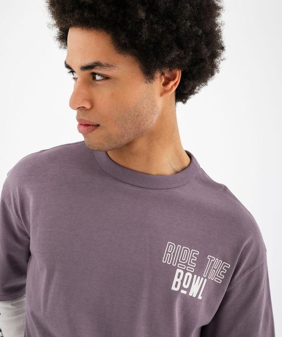 Tee-shirt manches longues effet 2 en 1 homme vue2 - GEMO (HOMME) - GEMO
