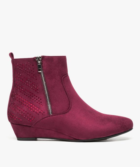 Bottines fille tige à paillettes et dessus velours vue1 - GEMO (ENFANT) - GEMO