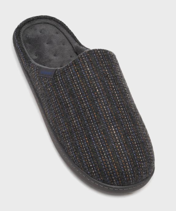 Chaussons mules à rayures multicolores homme - Isotoner vue5 - ISOTONER - GEMO