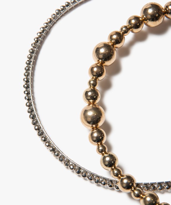 Serre-tête femme avec perles (lot de 2) vue2 - GEMO (ACCESS) - GEMO