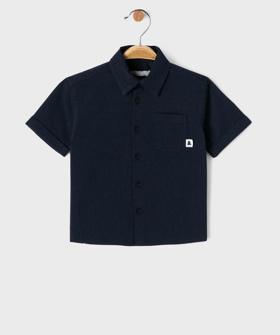 Chemise manches courtes en coton gaufré bébé garçon - LuluCastagnette vue1 - LULUCASTAGNETTE - GEMO