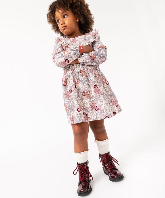 Robe à manches longues à motifs fleuris fille vue1 - GEMO (ENFANT) - GEMO