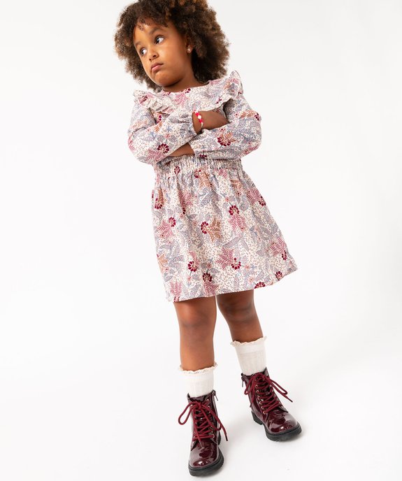 Robe à manches longues à motifs fleuris fille vue1 - GEMO (ENFANT) - GEMO