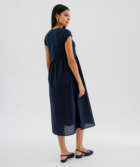 Robe bi-matières à manches courtes femme  vue4 - GEMO(FEMME PAP) - GEMO