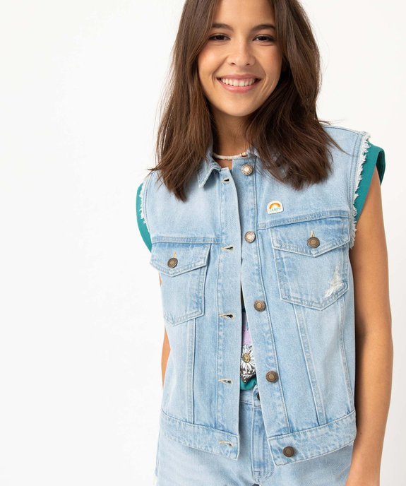 Veste femme sans manches en jean - Camps United  vue2 - CAMPS UNITED - GEMO