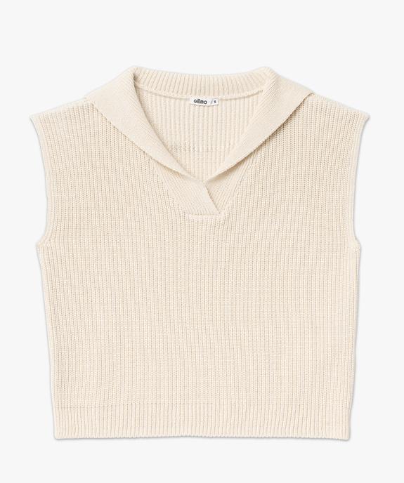 Pull sans manches avec grand col femme vue4 - GEMO(FEMME PAP) - GEMO