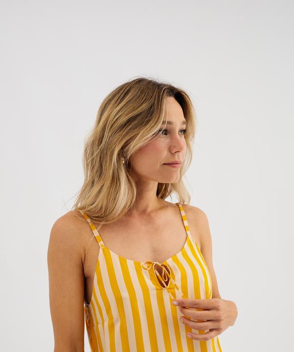 Nuisette à rayures en viscose femme vue2 - GEMO 4G FEMME - GEMO