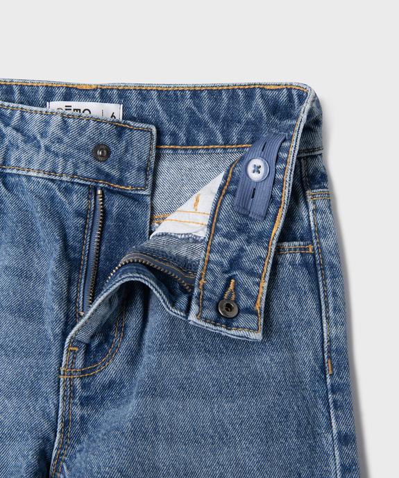 Jean straight à taille réglable en denim 100% coton fille vue3 - GEMO 4G FILLE - GEMO