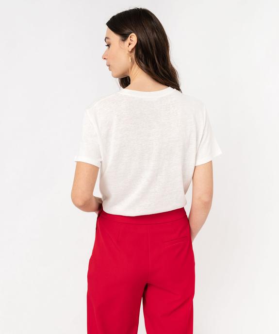 Tee-shirt à manches courtes avec motif esquisse femme vue3 - GEMO(FEMME PAP) - GEMO