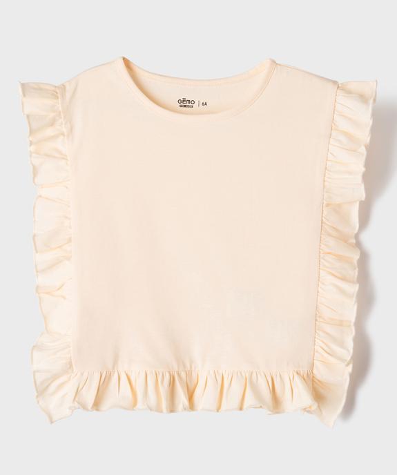 Tee-shirt sans manches volanté fille  vue1 - GEMO 4G FILLE - GEMO