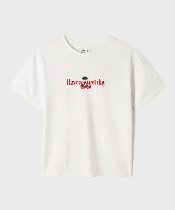 Tee-shirt manches courtes avec motif XXL dans le dos fille vue3 - GEMO 4G FILLE - GEMO