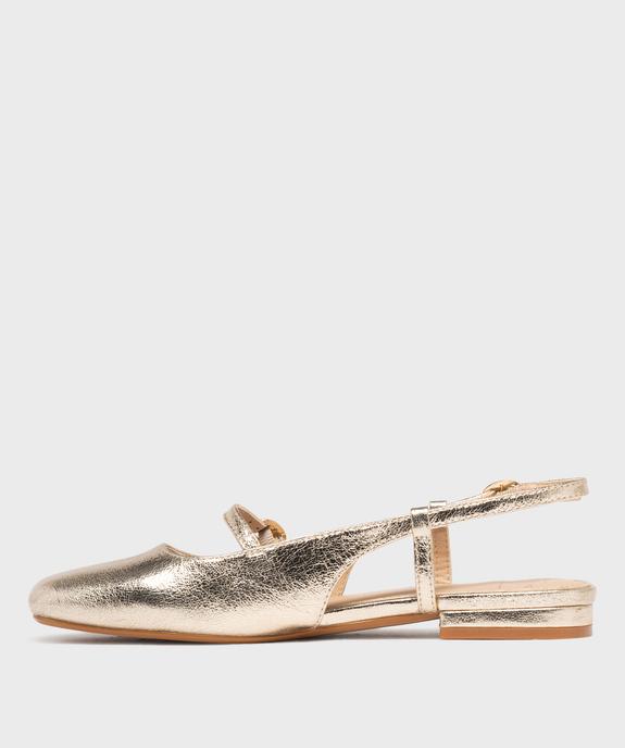 Ballerines vernies slingback à bout carré et brides femme - Follow Me vue3 - FOLLOW ME - GEMO