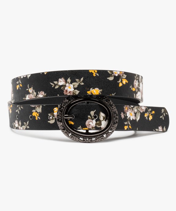 Ceinture femme fleurie à grosse boucle baroque vue1 - GEMO (ACCESS) - GEMO