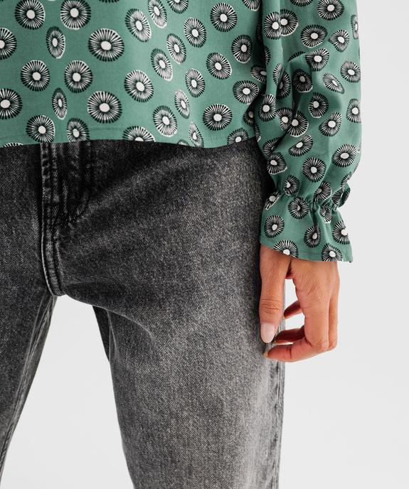 Blouse imprimée à col V et poignets froncés femme vue4 - GEMO 4G FEMME - GEMO
