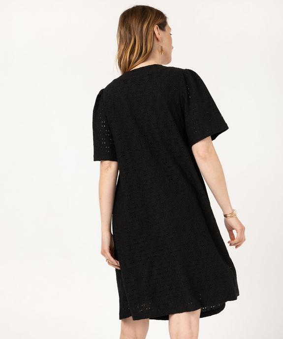 Robe à manches courtes en maille ajourée femme vue3 - GEMO 4G FEMME - GEMO