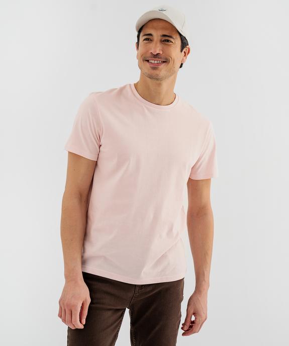 Tee-shirt manches courtes col rond en coton homme vue1 - GEMO 4G HOMME - GEMO