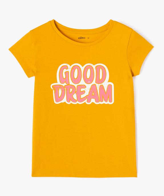 Tee-shirt à manches ultra courtes avec motif girly fille vue1 - GEMO 4G FILLE - GEMO