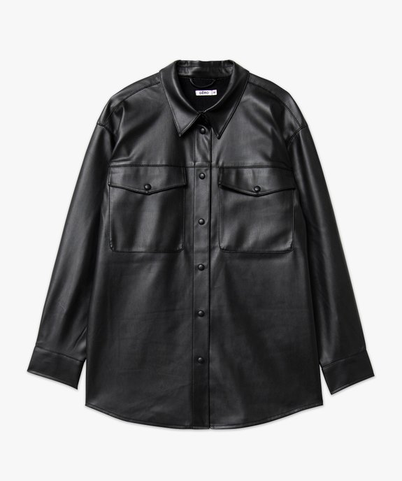 Chemise à manches longues en synthétique imitation cuir femme  vue4 - GEMO(FEMME PAP) - GEMO