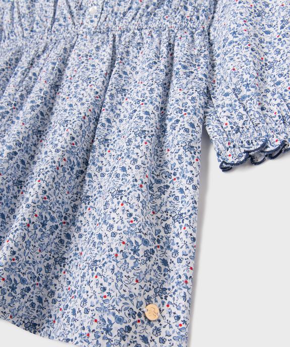 Robe à motifs fleuris et col Claudine fille - LuluCastagnette vue3 - LULUCASTAGNETTE - GEMO