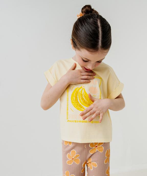 Tee-shirt manches courtes oversize à motifs brodés fille vue6 - GEMO 4G FILLE - GEMO