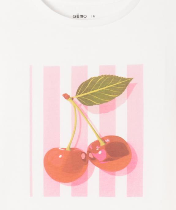 Tee-shirt manches courtes coupe courte imprimé fille vue3 - GEMO (ENFANT) - GEMO