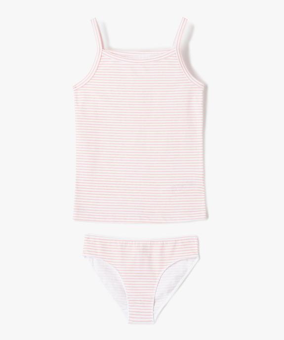 Ensemble lingerie fille 2 pièces - Débardeur et culotte vue1 - GEMO 4G FILLE - GEMO