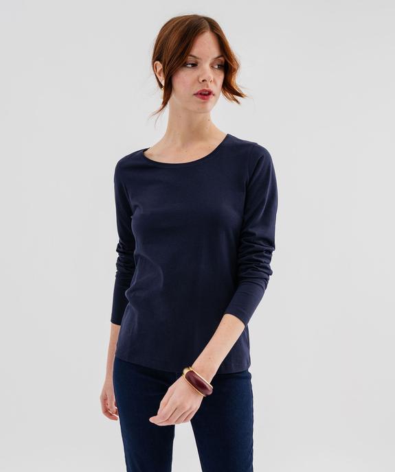 Tee-shirt manches longues à col rond femme vue1 - GEMO 4G FEMME - GEMO