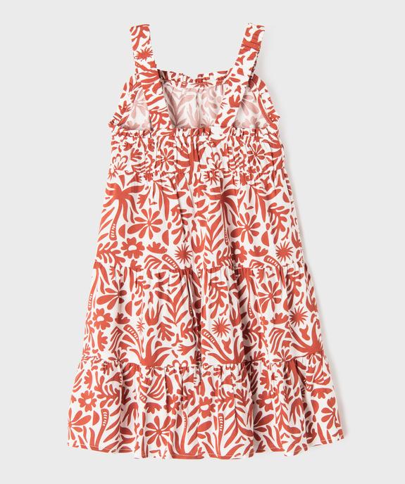 Robe imprimée à bretelles avec volants fille vue3 - GEMO 4G FILLE - GEMO