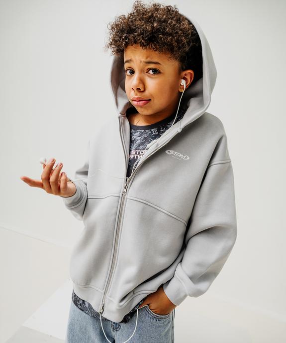 Sweat zippé à capuche coupe ample garçon vue1 - GEMO 4G GARCON - GEMO