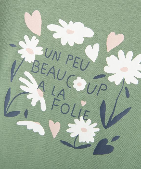 Tee-shirt à manches longues avec motif fleuri fille vue2 - GEMO 4G FILLE - GEMO