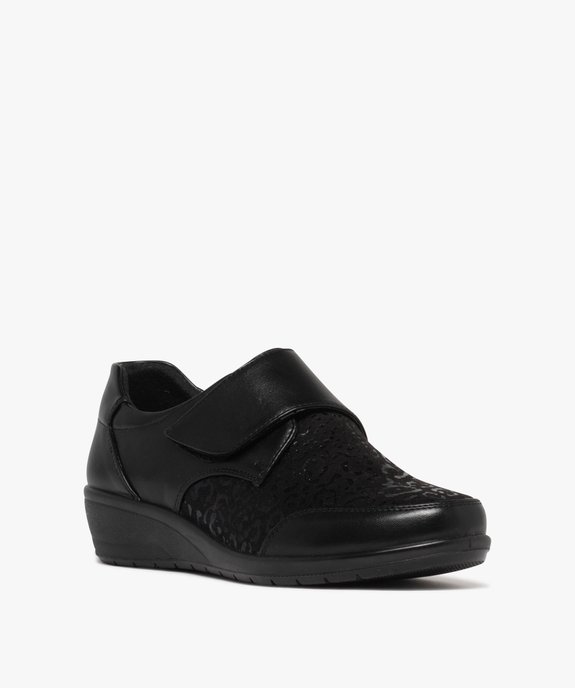 Derbies confort à scratch à talon compensé femme vue2 - G'FLEX - GEMO