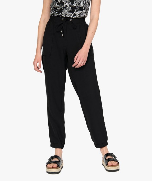 Pantalon femme fluide coupe ample resserrée dans le bas vue1 - GEMO(FEMME PAP) - GEMO