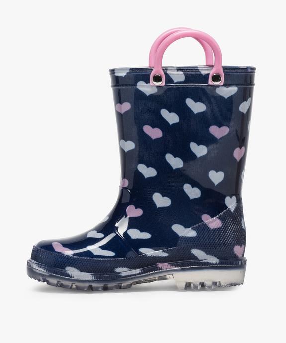 Bottes de pluie fille à motifs cœurs et anses vue3 - GEMO (ENFANT) - GEMO