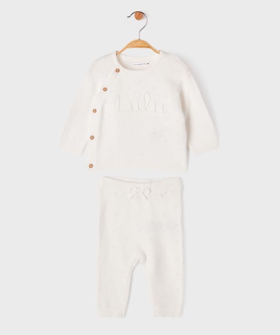 Ensemble 2 pièces en maille bébé fille brassière et pantalon - LuluCastagnette vue1 - LULU CASTAGNETTE GEMO FOR GOOD - GEMO