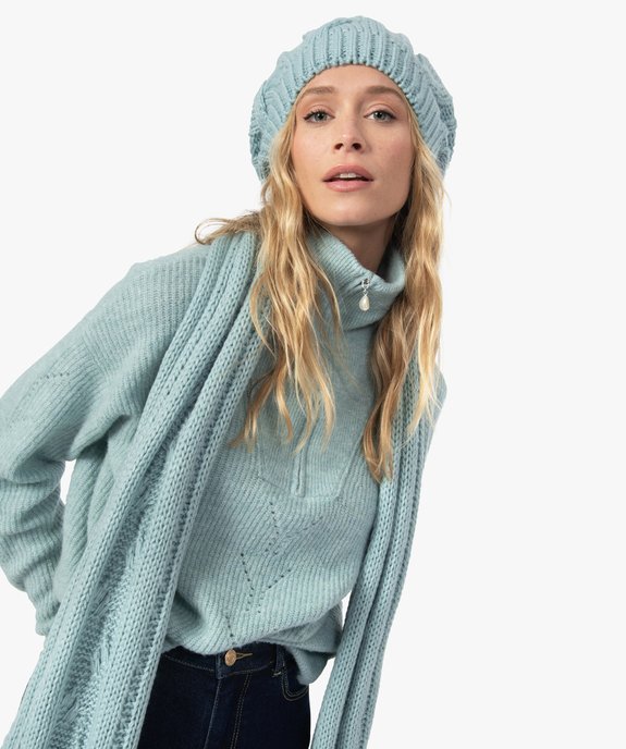 Bonnet femme en maille côtelée  vue4 - GEMO (ACCESS) - GEMO