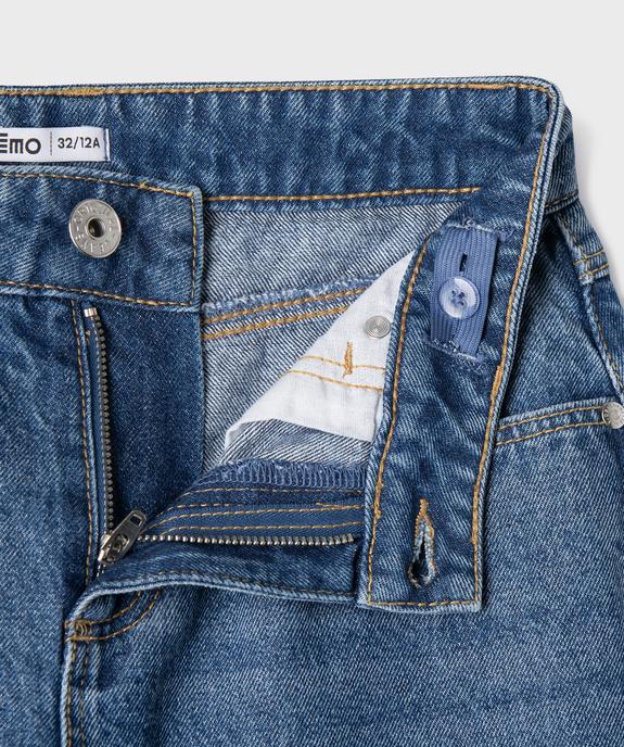 Bermuda jupe en jean taille haute fille vue2 - GEMO (JUNIOR) - GEMO