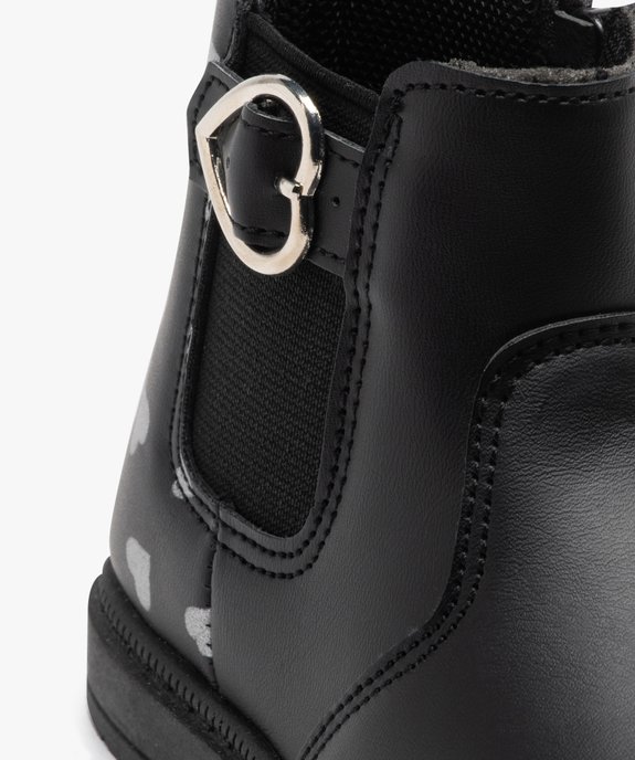 Boots bébé fille unies style Chelsea avec petits coeurs vue6 - PREMIER PRIX BY GEMO - GEMO